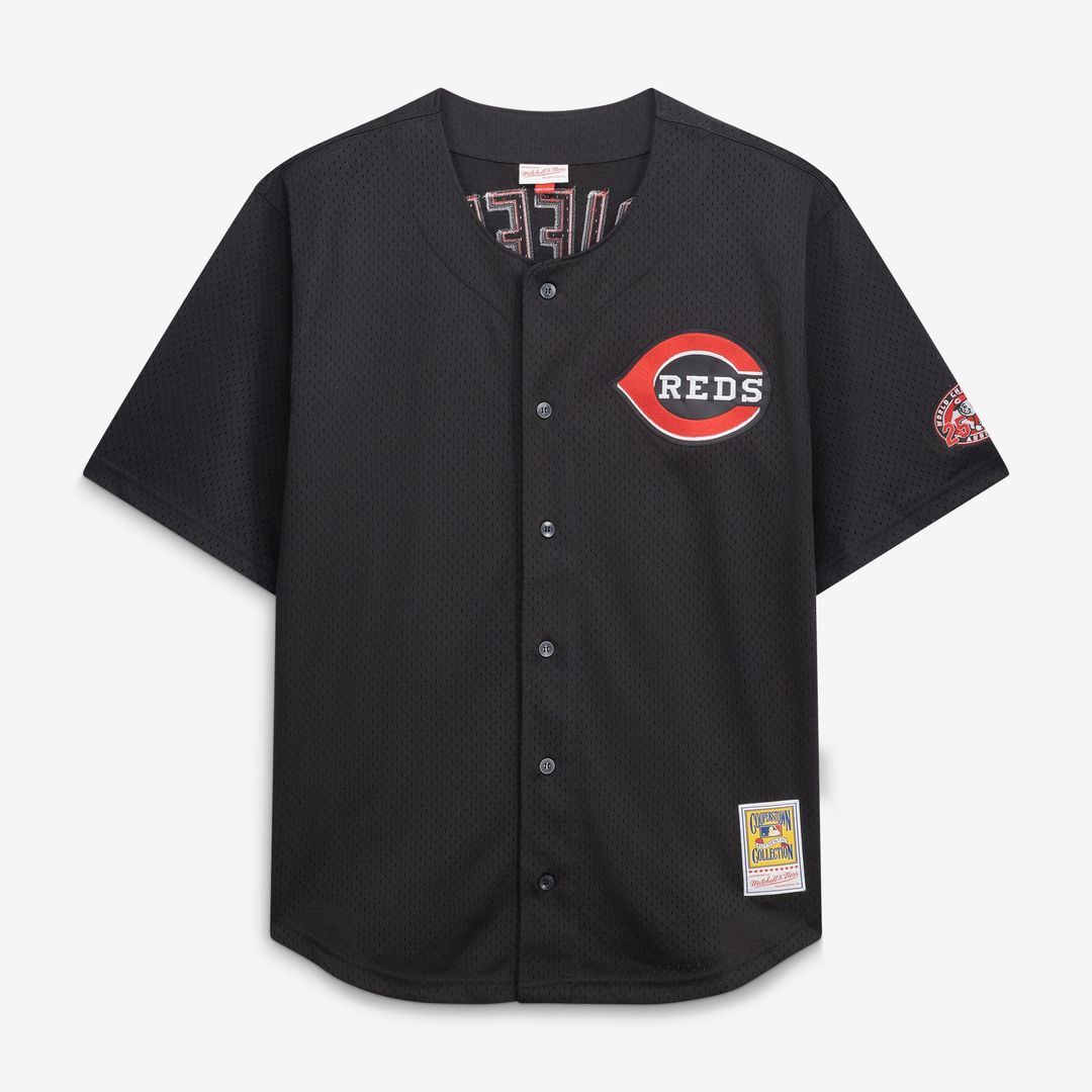 Ken Griffey Jr. Cincinnati Reds Mitchell & Ness Big & Tall Cooperstown Mesh Batting Practice Jersey - Black