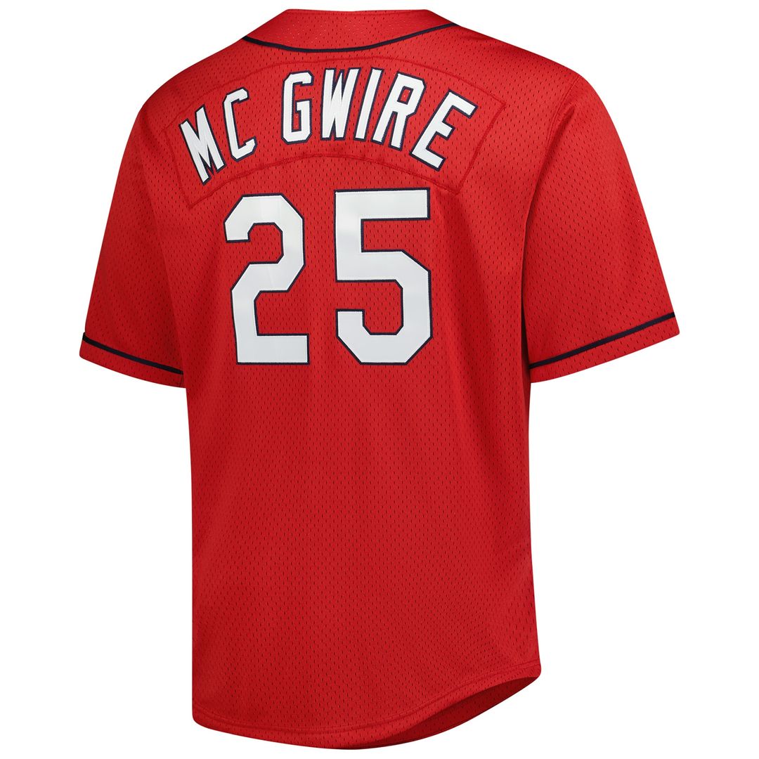 Mark McGwire St. Louis Cardinals Mitchell & Ness Big & Tall Cooperstown Mesh Batting Practice Jersey - Red