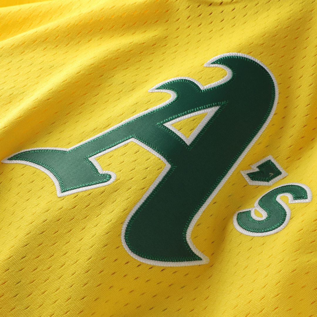 Rickey Henderson Athletics Mitchell & Ness Authentic Batting Practice Jersey - Yellow