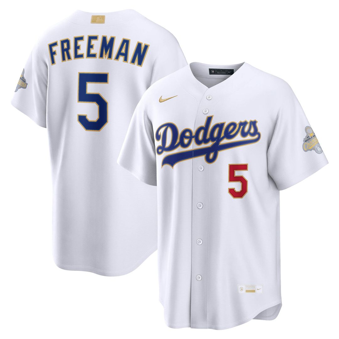 Freddie Freeman Los Angeles Dodgers Nike 2026 Gold Collection Stadium Jersey - White