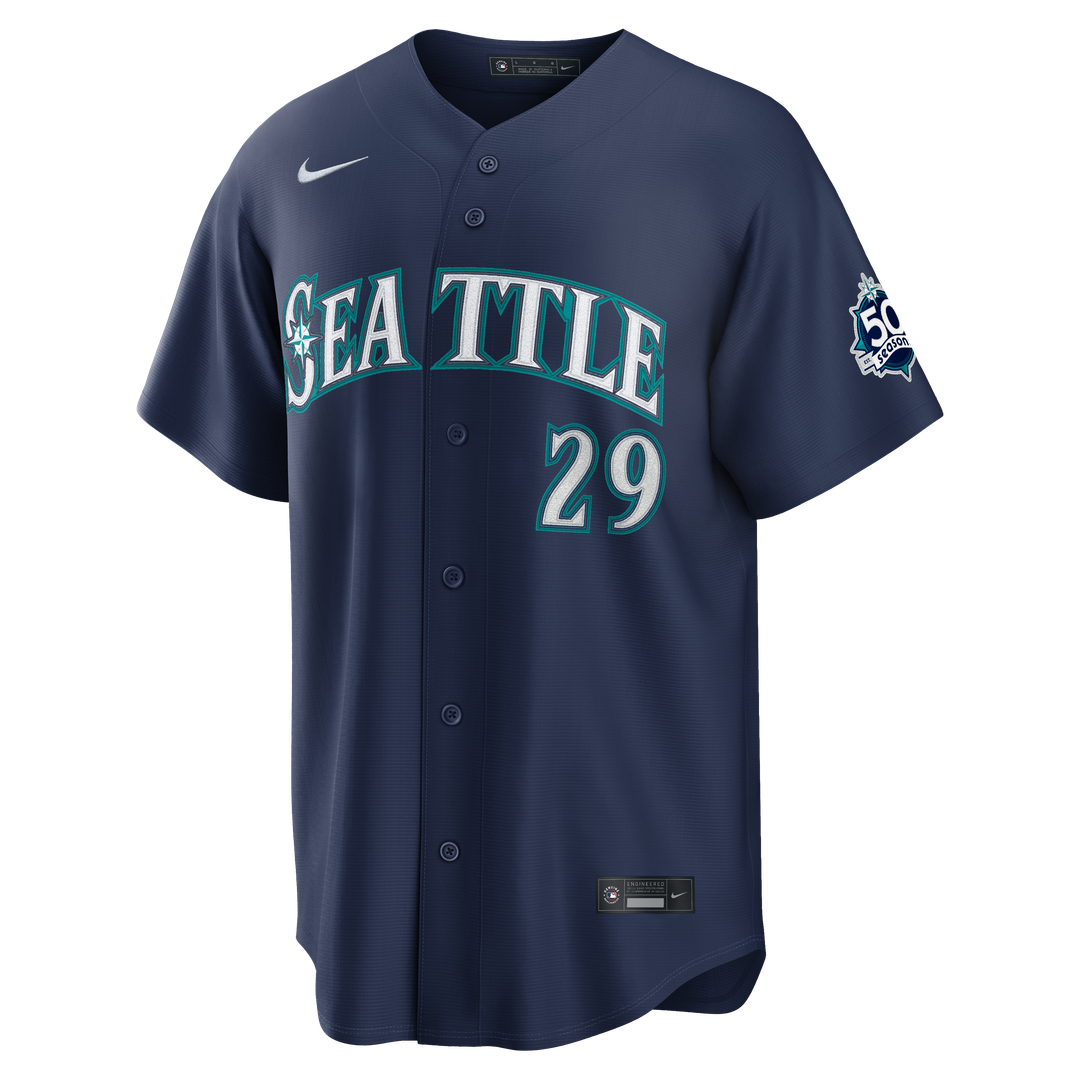 Cal Raleigh Seattle Mariners Nike  Home Stadium 50th Season Patch Jersey - White