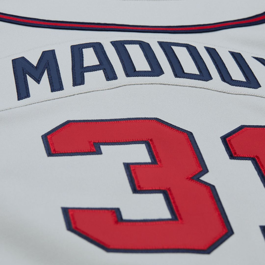 Greg Maddux Atlanta Braves Mitchell & Ness 1995 Throwback Authentic Jersey - Gray
