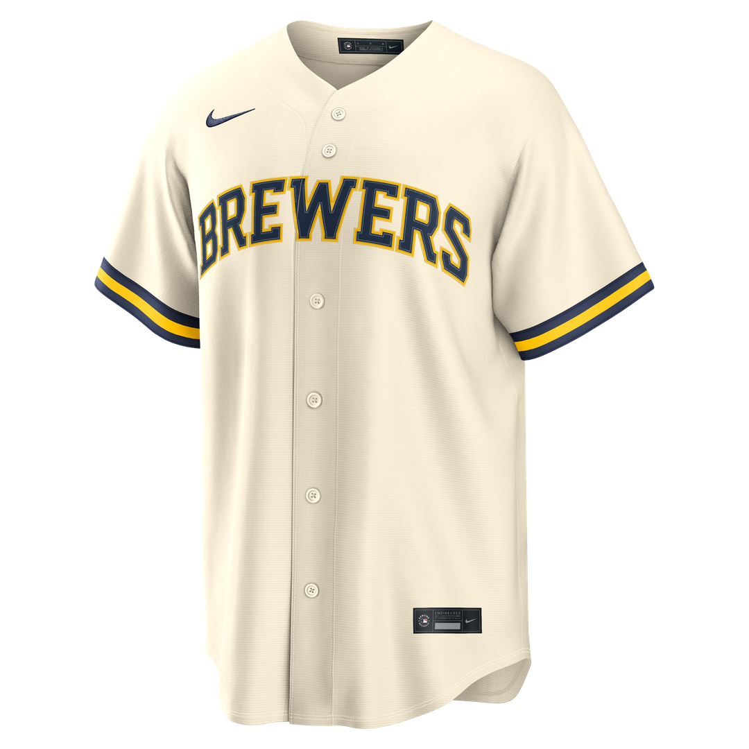 Christian Yelich Milwaukee Brewers Nike Home Replica Jersey - Cream