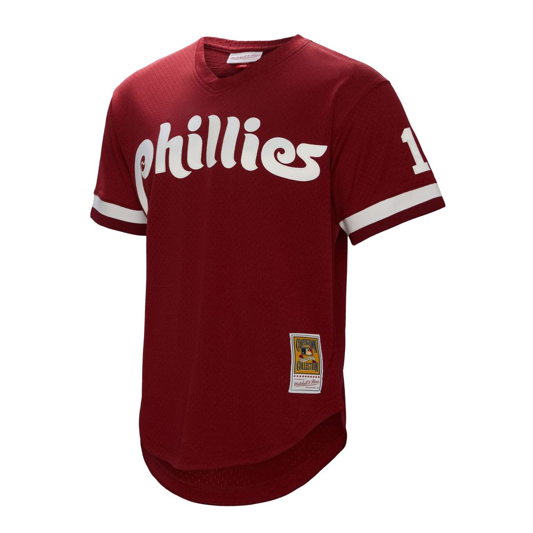 John Kruk Philadelphia Phillies Mitchell & Ness Big & Tall Cooperstown Collection Mesh Batting Practice Jersey - Burgundy