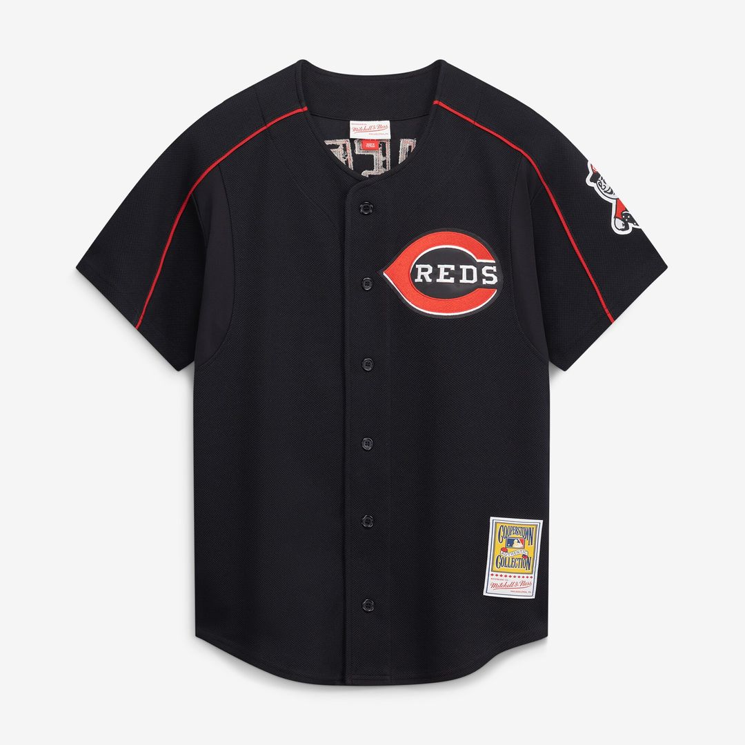 Ken Griffey Jr. Cincinnati Reds Mitchell & Ness Cooperstown Collection Authentic Mesh Batting Practice Jersey - Black